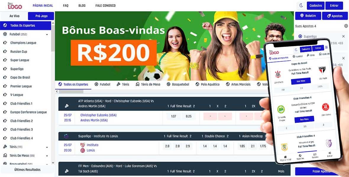 Banners da web com apostas esportivas e jogos de futebol on-line com bônus  de depósito e google ads