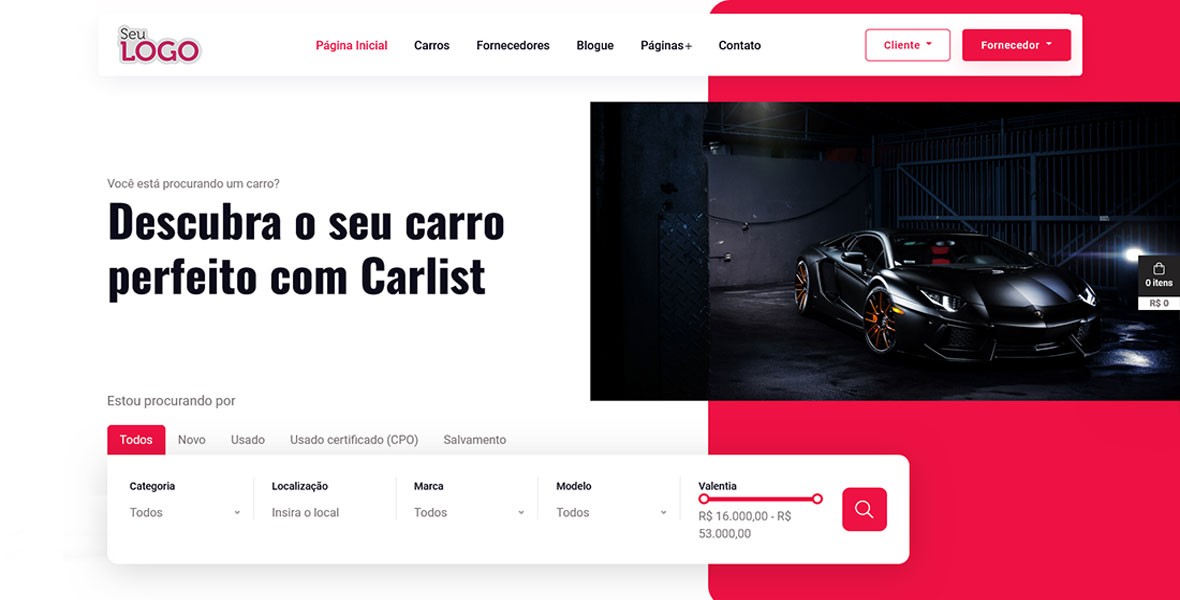 NOVO DEMO - Loja Virtual para Agência de Carros - Brasil na Web